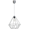 Lampa wisząca BASKET 1xE27 Geometryczny Kształt Loft Szara Koszyk Diament MLP7216 Metal