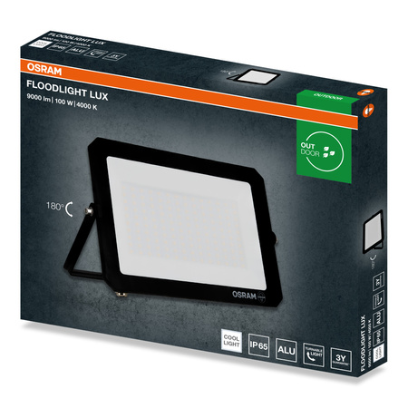 Naświetlacz LED Halogen Zewnętrzny Reflektor 100W 4000K 9000lm IP65 FLOODLIGHT LUX OSRAM
