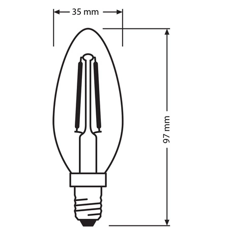 Żarówka LED Świeczka E14 B35 5,9 = 60W 806lm 2700K Ciepła 360° Filament PHILIPS Ściemnialna