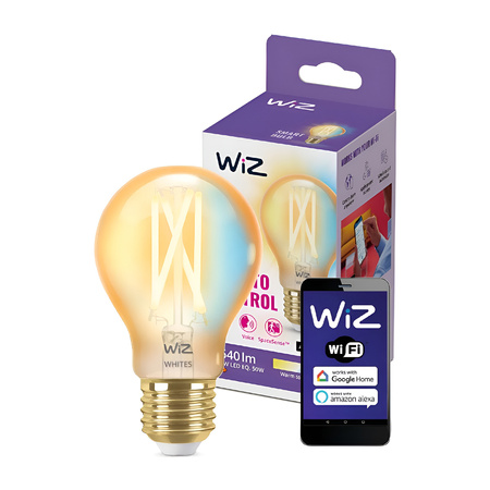 Żarówka LED E27 A60 7W = 50W Filament Bursztynowa SMART WiFi WiZ