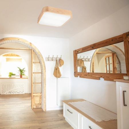 Plafon LED Lampa Sufitowa GASPAR 4xE27 Kwadratowa Drewniana LD-PD-11.2 Lamkur