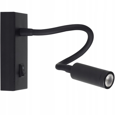 Lampa Ścienna LED Elastyczny Kinkiet do Czytania 3,3W 3000K Czarna TONIL II KANLUX