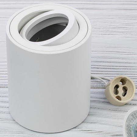 Oprawa Natynkowa HALOGENOWA Spot Tuba Ruchoma GU10 Okrągła Biała 84mm AMAT-M LUMILED