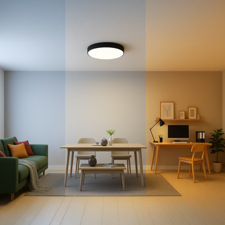 Plafon LED Lampa Sufitowa Oprawa Ścienna Ogrodowa Zewnętrzna 24W 2500lm 2800-6000K IP44 Czarny Industrialny Tartu Rabalux