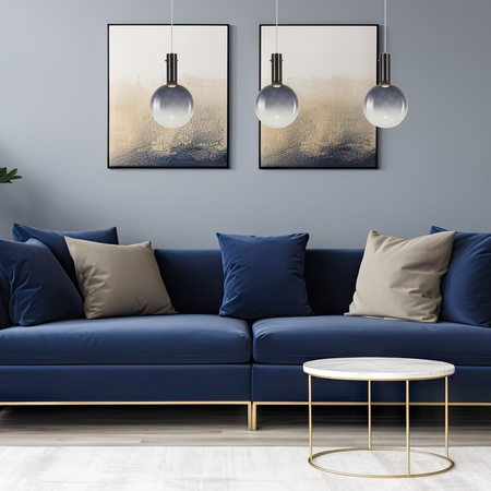 Lampa Wisząca Sufitowa TORONTO 1xGU10 Biało-Granatowa Milagro