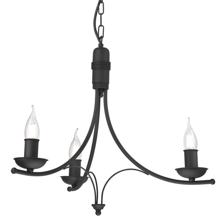 Lampa Wisząca Sufitowa LUCY 3xE14 Żyrandol Czarna Klasyczna LM-3.153 Lamkur