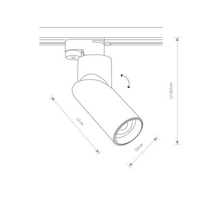 Reflektor Szynowy Lampa do Szynoprzewodów 1-fazowy GU10 Czarny Nowoczesna PROFILE INDIA 7657 Nowodvorski