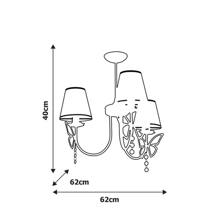 Lampa Sufitowa Żyrandol CHARLOTTE Różowa 3xE14 Milagro