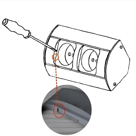 Gniazdo Podwójne Meblowe Elektryczne Narożne Natynkowe Listwa Podszafkowe Czarne ORNO