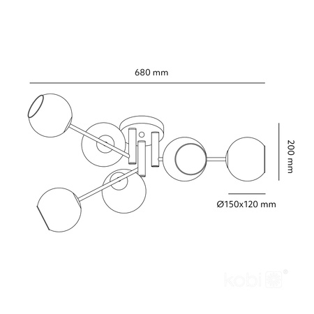 Lampa Sufitowa Dekoracyjna E14 Wielokolorowa Elegance Kobi