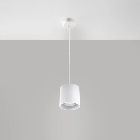 Lampa Sufitowa Wisząca Zwis GU10 Cylindryczna Biała Nowoczesna Orbis Sollux