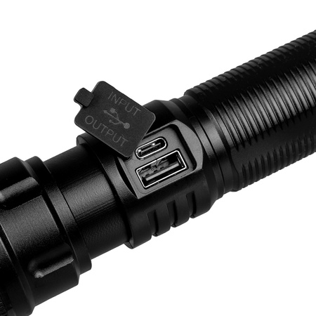 Latarka Akumulatorowa LED Taktyczna 600lm 10W Lampka Ręczna Mocna ZOOM POWERBANK VA0179 VAYOX