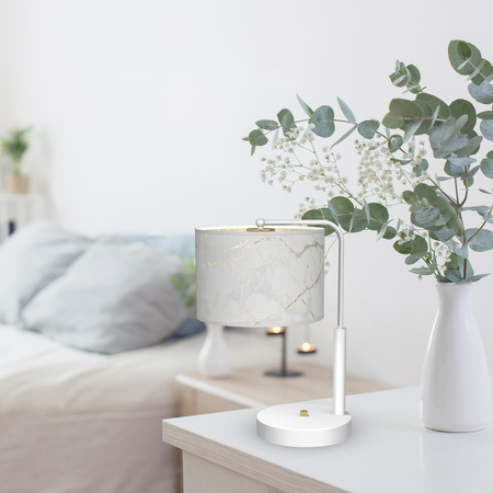 Lampka Biurkowa Stołowa LED SENSO Biała Złota 1xE27 Milagro