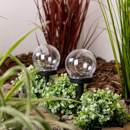 Lampa Solarna LED Ogrodowa Wbijana Ozdobna Kula 3000K IP44 10cm