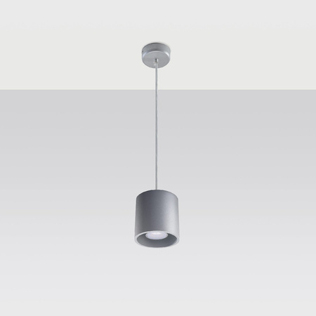 Lampa Sufitowa Wisząca Zwis GU10 Cylindryczna Szara Nowoczesna Orbis Sollux
