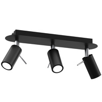 Lampa Sufitowa PRESTON Czarna Chrom 3x mini GU10 Milagro