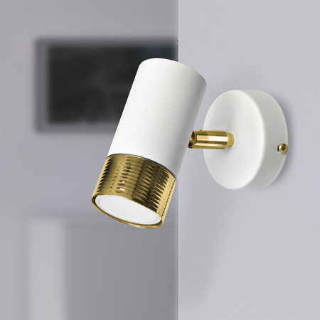 Lampa Ścienna Kinkiet DANI Biała Złota 1xGU10 Milagro