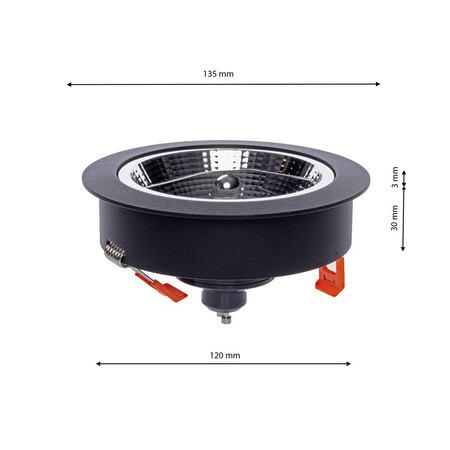 Oprawa Podtynkowa Halogenowa REDONDO Czarna 1xAR111 GU10 Milagro