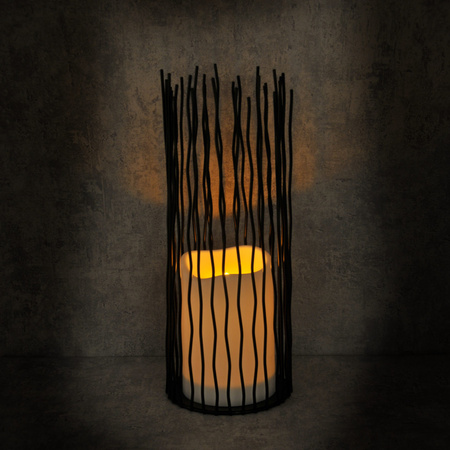 Lampa Ogrodowa LED bateryjna LATARENKA LED NYBORG 35cm IP44 2xAA czarna metal GOLDLUX (Polux)