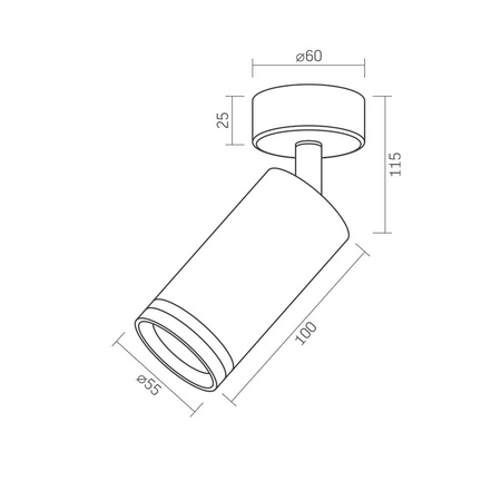 Lampa Ścienna Sufitowa Kinkiet Oprawa Punktowa Ruchoma GU10 Czarna Videx
