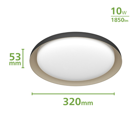 Lampa Sufitowa Plafon LED 10W 1850lm 2700K SceneSwitch Czarna Pebblo Ultra Efficient Philips