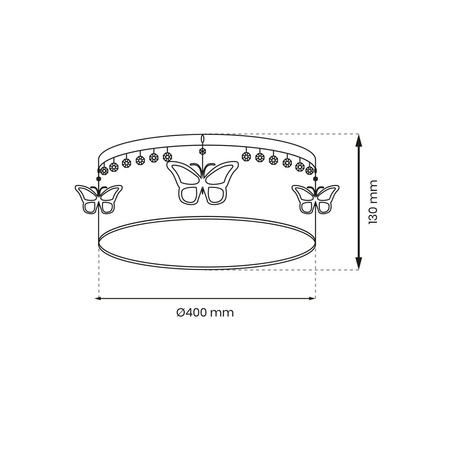 Plafon LED Lampa Sufitowa PAPILLON 2xE27 Milagro