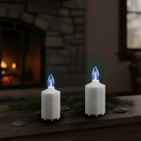 Zestaw 15x Znicz Elektryczny LED Świeca Wkład Nagrobkowy + 30 Baterii R6 Biały