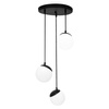 Lampa wisząca SFERA 3xE14 Białe Kule Czarne Detale MLP8868 Milagro Metal + Szkło