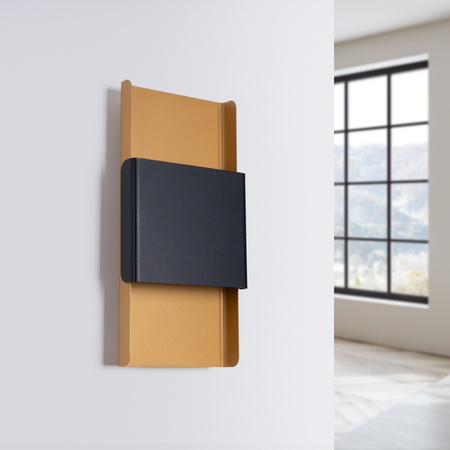 Lampa Ścienna Kinkiet 2x G9 Prostokątna Złota Czarna Nowoczesna Durlin Sollux