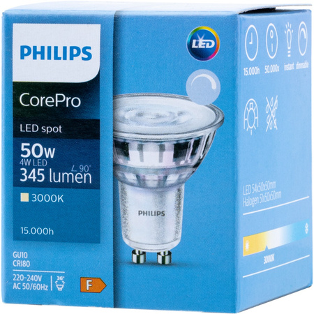 Żarówka LED GU10 5W = 50W 350lm 3000K Ciepła 36° PHILIPS