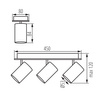 Oprawa ścienno-sufitowa listwa EVALO 3x GU10 PAR16 Czarna KANLUX