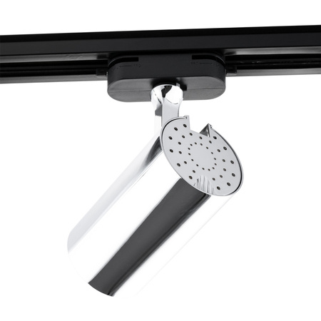 Reflektor Szynowy GU10 CHROM do Szynoprzewodów Jednofazowych Regulowana Oprawa na Szynę Walec SPOT Lampa