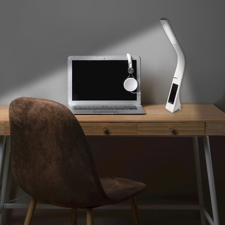 Lampka biurkowa LED GALA 6W Biała z wyświetlaczem IP20 Tworzywo sztuczne Milagro
