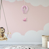 Lampa wisząca BALONIK 1xE27 60W Dziecięca Balonik Miś Różowa MLP6426 Milagro Metal + Drewno