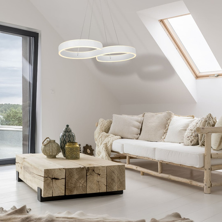 Lampa wisząca INFINITY 60W Nieskończoność Oryginalna Biała ML5493 Milagro Metal + Tworzywo Sztuczne