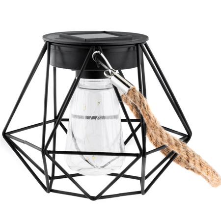 Lampa Solarna Wisząca LED Zewnętrzna Ogrodowa Latarenka 3000K IP44 Czujnik Zmierzchu