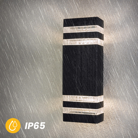 Lampa Ogrodowa Kinkiet Elewacyjny góra dół GU10 Czarny PROTEA LUMILED