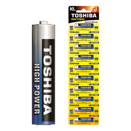 Baterie Alkaliczne TOSHIBA HIGH POWER LR03 AAA 1,5V STICKER 10szt