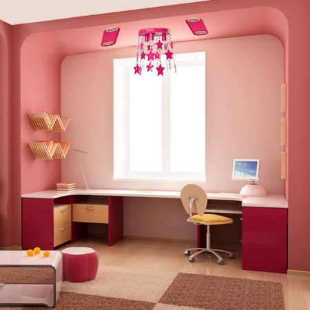 Lampa dziecięca sufitowa różowa Żyrandol dla dzieci Gwiazdki STAR 3xE27 Metal i kryształki Milagro