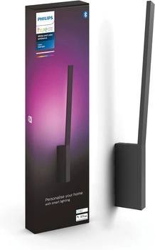 Lampa Ścienna Kinkiet LED 12.2W 850lm IP20 White and Color Ambiance RGB + TW Czarna Inteligentna SMART Zigbee Bluetooth Liane Philips HUE