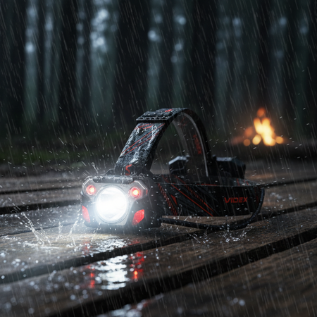 Latarka Czołowa Akumulatorowa LED 20W 1400lm Czujnik Ruchu USB- C Powerbank 5 Trybów Pracy Wodoszczelna IP65 Videx