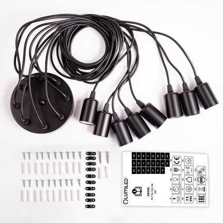 Lampa wisząca sufitowa ARANE PAJĄK 8 ramion do LED 8x E27 LUMILED