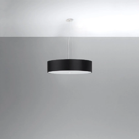 Lampa Sufitowa Wisząca Zwis 5x E27 Żyrandol Geometryczna Czarna Minimalistyczna Skala Sollux