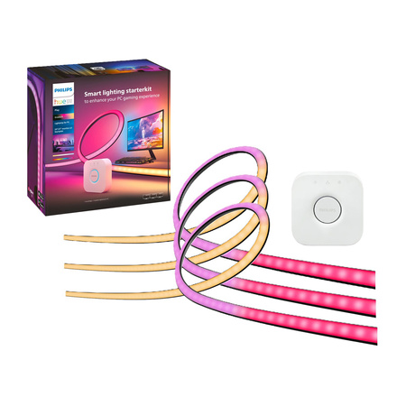 Inteligenta Taśma LED Gradient PC Strip 3x 20W CCT RGB PHILIPS HUE Bluetooth Zigbee + Mostek Hue Bridge 