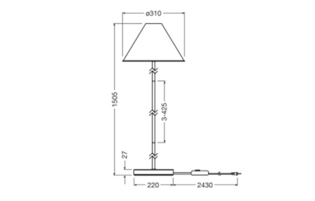 Lampa Podłogowa Oprawa Stojąca Dekoracyjna E27 Biały Ściemnialna Decor Ledvance