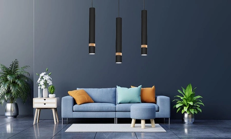 Lampa wisząca JOKER CZARNY/DREWNO 3x GU10 MILAGRO Metal styl nowoczesny