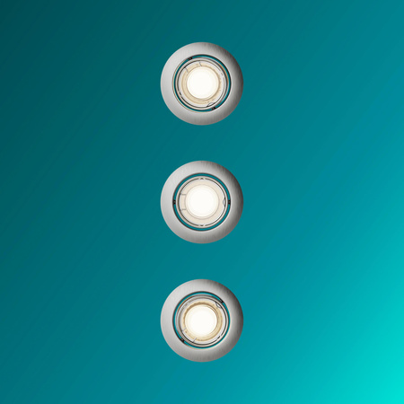 3x Oprawa Podtynkowa Wpuszczana LED GU10 Ruchoma Aluminiowa Okrągła Nikiel Peridot Philips