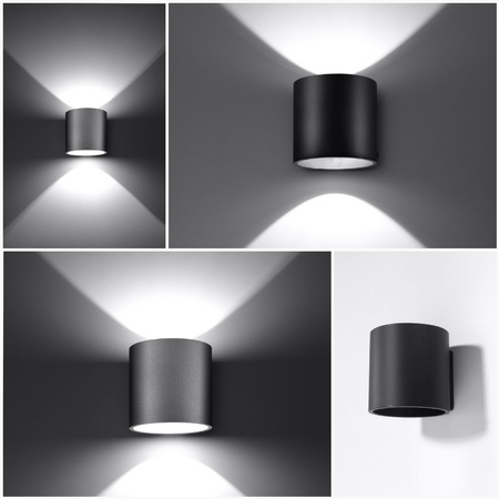 Lampa Ścienna Oprawa Natynkowa G9 Cylindryczna Szara Nowoczesna Orbis Sollux