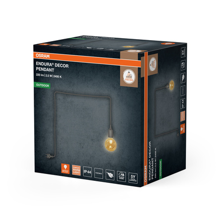 Przenośna Lampa Wisząca Żarówka E27 Szary IP44 Endura Osram