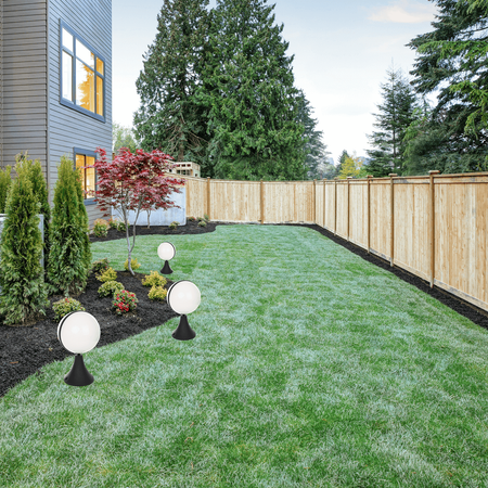 Lampa Ogrodowa Zewnętrzna CIRCULO E27 IP44 Stołowa Stojąca Kula Czarno-Biała Eko-Light